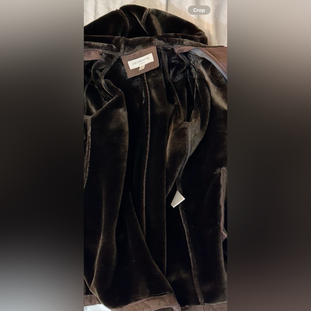 Liz Claiborne Shearling Womans 1X, Suede look & feel, Fur look & feel. Coco BRWN - Picture 8 of 11